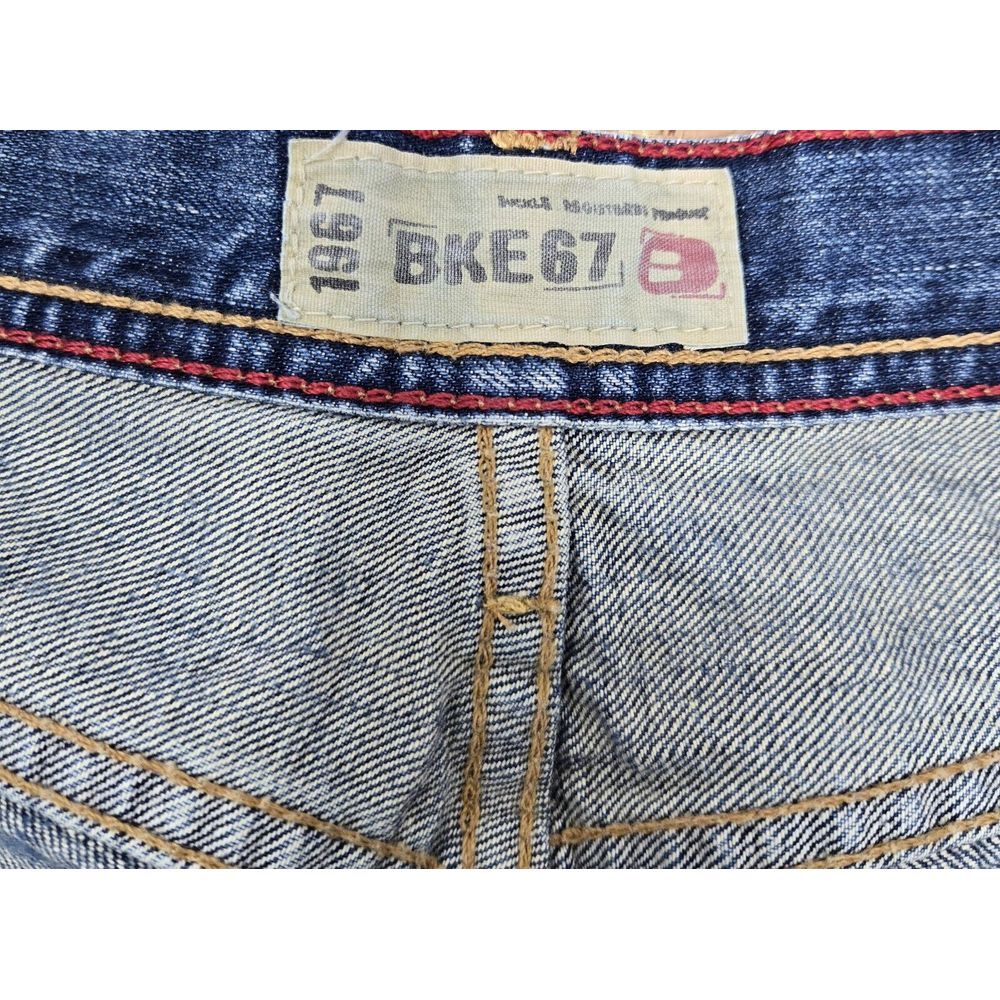 BKE Buckle Jeans Mens 34x33 Marshall Distressed Blue Straight Leg Boot Cut - Picture 9 of 12